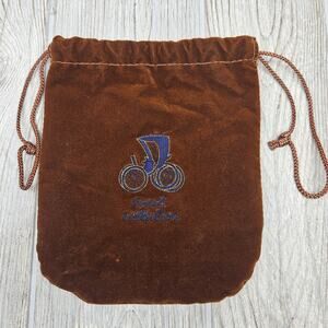 Coach Collection Brown Velvet Drawstring Pouch Bag Daiwa Golf Valuables Bag